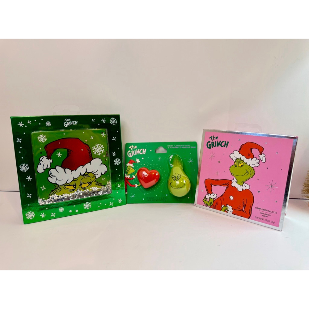 Grinch Holiday Makeup Set | Eyeshadow, Blush & Lip Gloss